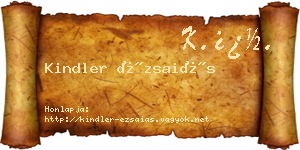 Kindler Ézsaiás névjegykártya